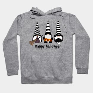 Happy Halloween! Cute Gnomes with Hats  Autumn Vibes Halloween Boo Thanksgiving and Fall Color Lovers Hoodie